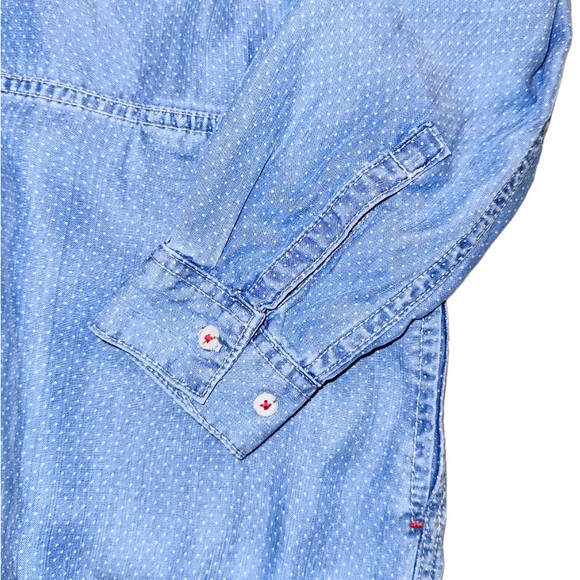 💥 BARBOUR sailboat poplin luxury chambray shirt women’s size medium 8 - Picture 9 of 17